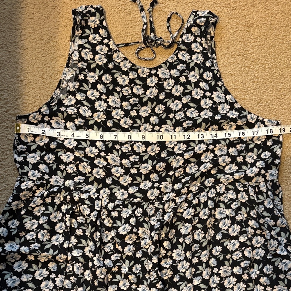 NWOT American Eagle Black Floral Sleeveless Babydoll Dress Size M - Picture 5 of 7